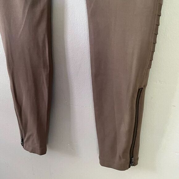 Athleta Delancey Moto‎ Tight Womens Leggings Size S Taupe Zip Ankle/Pockets Work - Picture 5 of 15